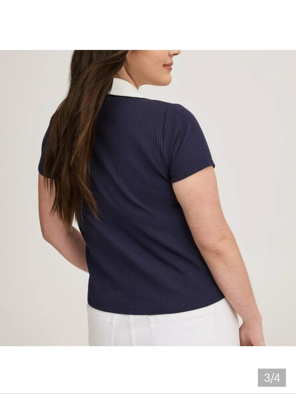 💙 NWT Torrid Plus Size Polo Crop Top – Preppy Tennis Vibes 2 (2X / 18–20) 🎾 - Picture 3 of 8